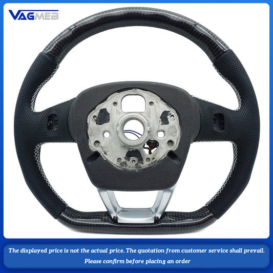 Carbon Fiber Half Perforated Leather Steering Wheel For Audi Q5 FY