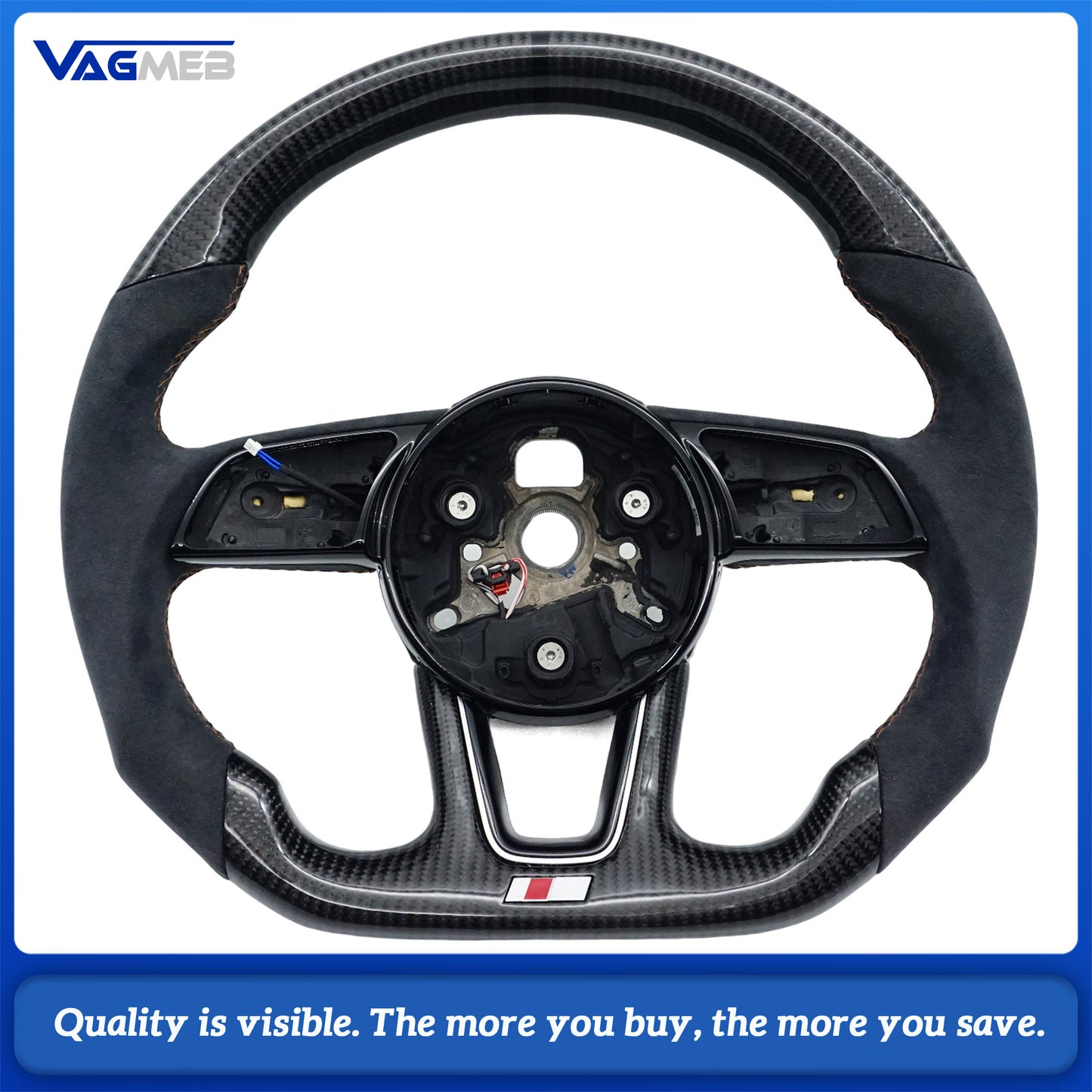 Real carbon fiber car steering wheel suitable for Audi A4B9 With heating function steering wheel