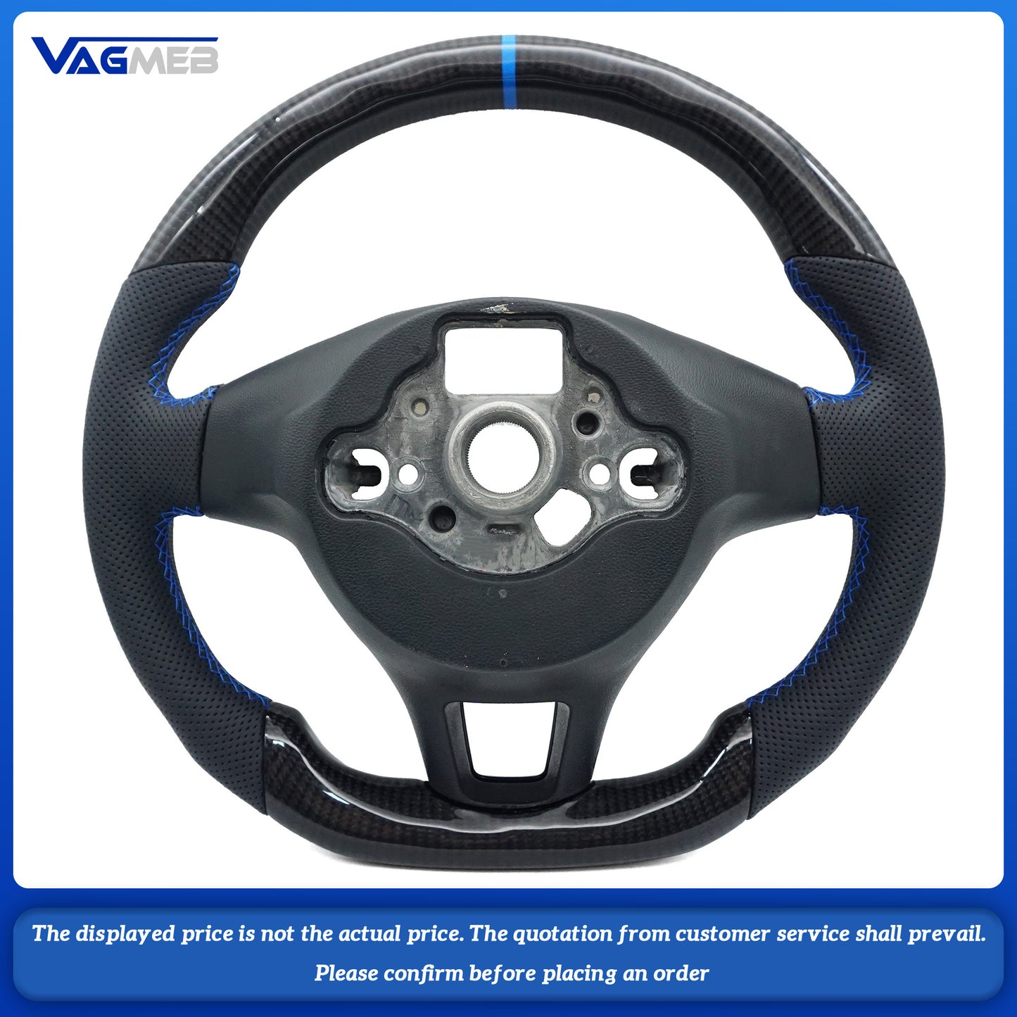 Carbon Fiber Semi Perforated Sports Steering Wheel,For VW GOLF 7 MK7 Transporter T6