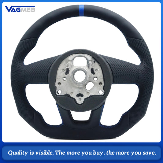 Sports style car steering wheel suitable for A4 S4 B9 A3 S3 8V RS4 RS5 A5 S5 2017-2024 leather steering wheel car accessories