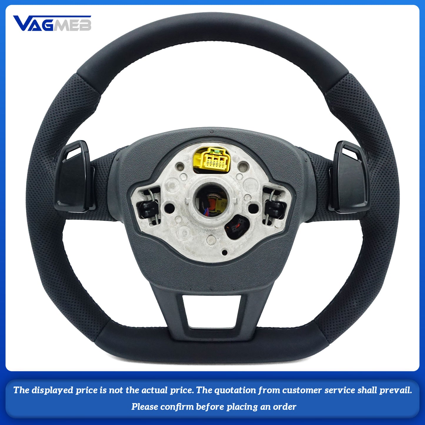 With Heating For Audi A6 A7 A8L Modified C8 Leather Perforated Steering Wheel Sports Steering Wheel Campaign Accessories