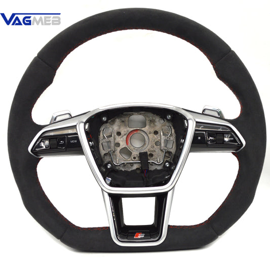 For Audi Q3 Flat-Bottomed Alcantara Multifunctional Steering Wheel With Paddles Assembly Accessories