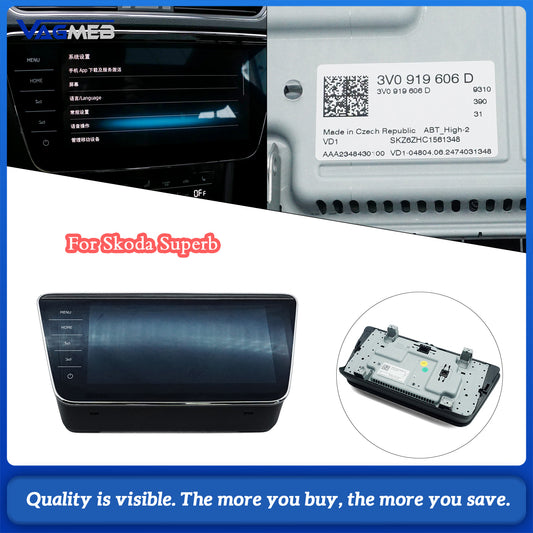 3V0 919 606 D 9.2 Columbus MIB 2.5 Glass Touch Screen Display For Skoda Superb 3 MK3 3V Navigation