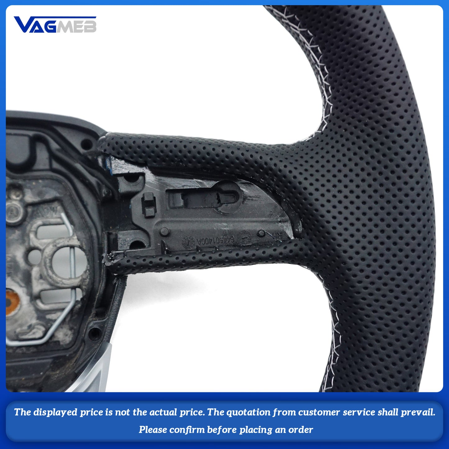 For Audi S RS Sline logo Q3  custom Leather semi-perforated steering wheel with heating