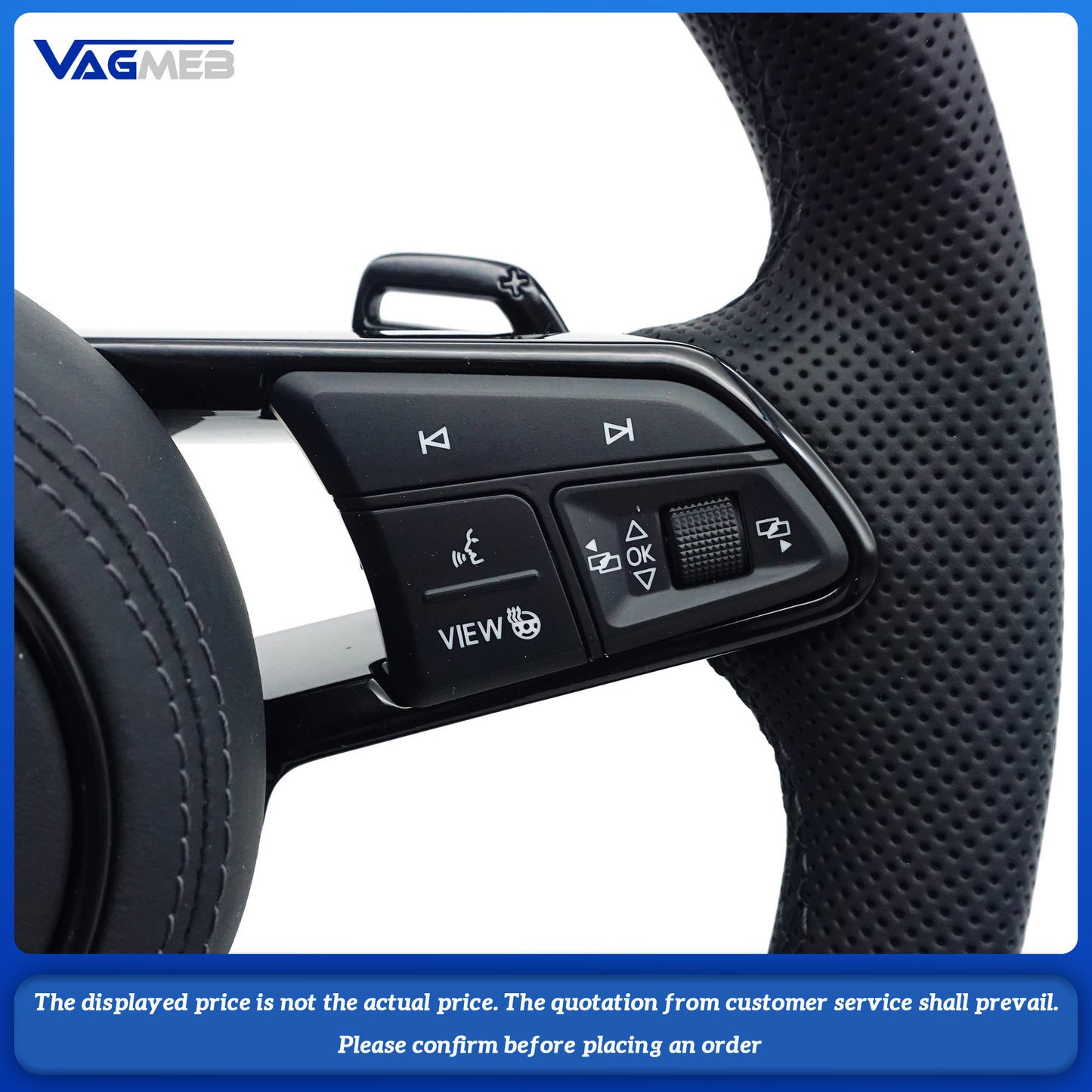 Car Steering Wheel Custom Made Leather For VW TT
