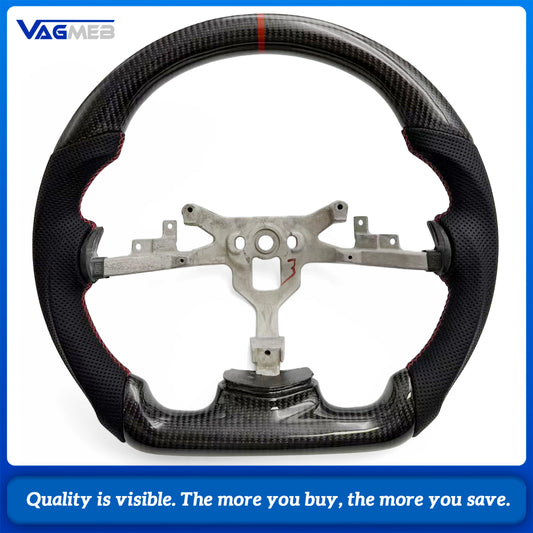 For Chevrolet Corvette C6 Z06 ZR1 2006-2011 Carbon Fiber Perforated Leather D-shape Sport Steering Wheel