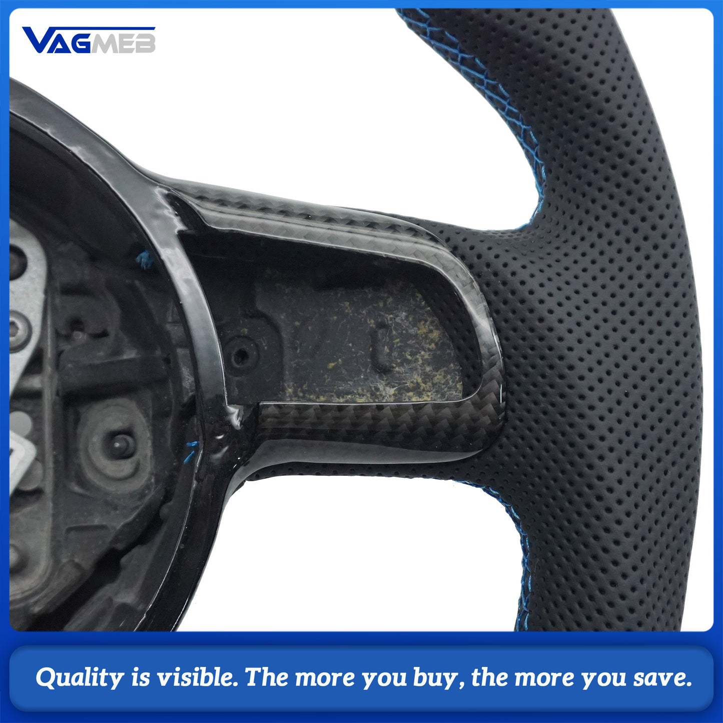 Custom Steering Wheel For Audi R8V10 Perforated Steering Wheel Flat Bottom Steering Wheel Carbon Fiber