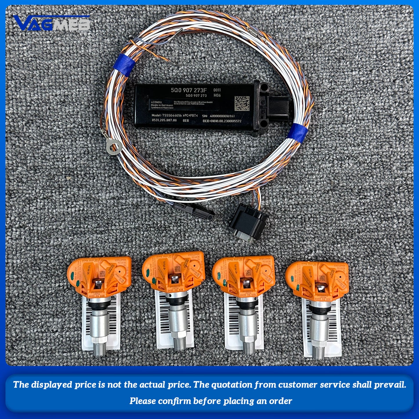 TMPS 2 TPMS Tire Pressure System For VW MQB GOLF 7 Tiguan Passat Touran Seat 5Q0 907 275 F 5Q0 907 273 F