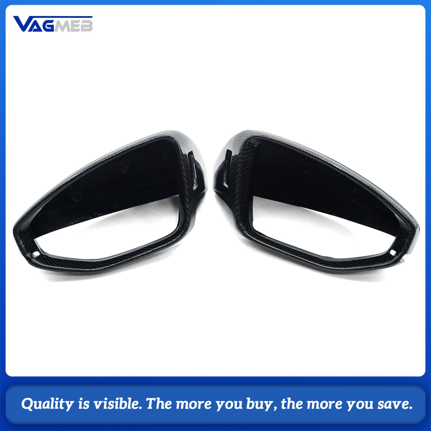 For Audi A6C8 Side Door Carbon Fiber Look Rearview Case Car Accessories