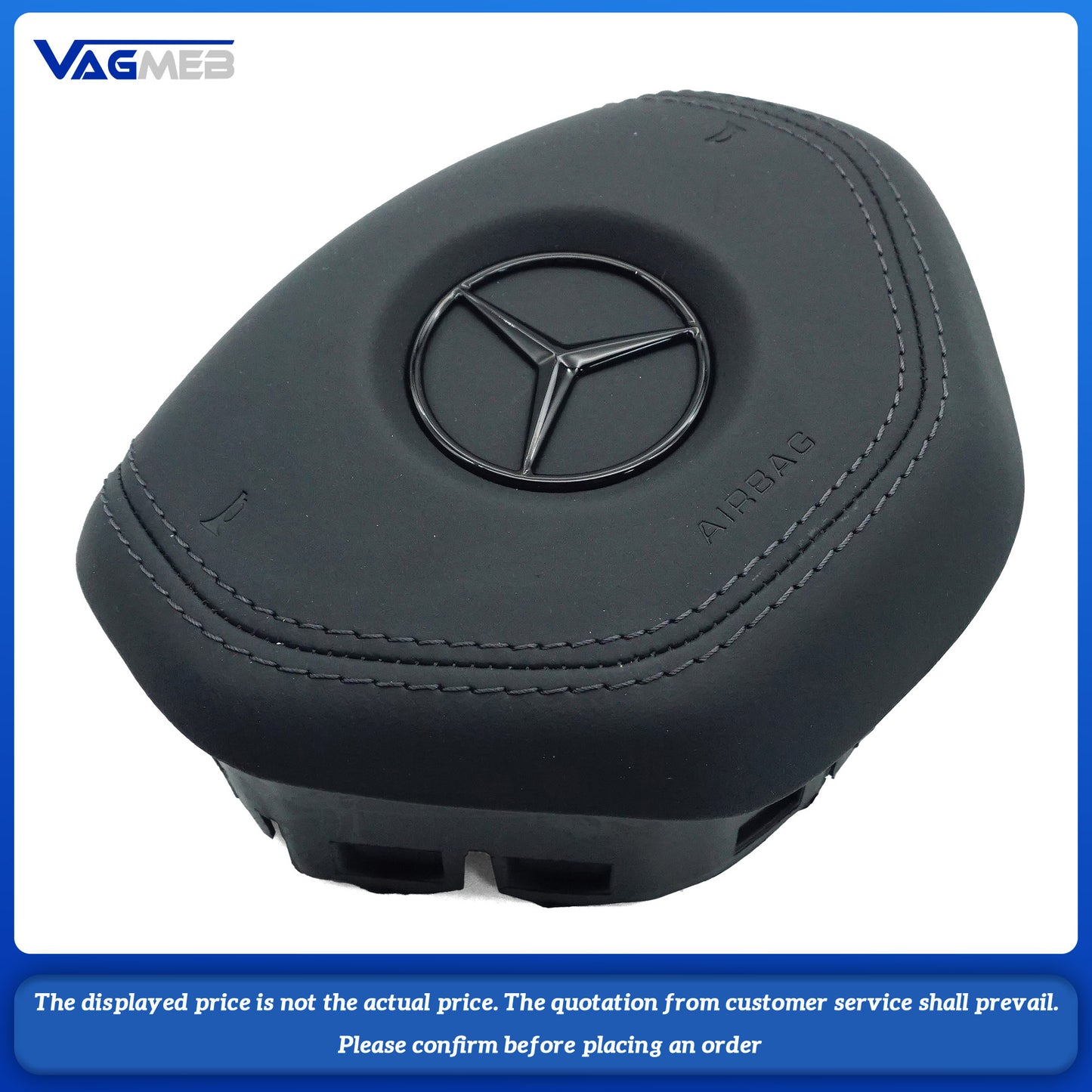 Steering wheel airbag cover multifunction steering wheel For Mercedes-Benz W212 Dyed black thread