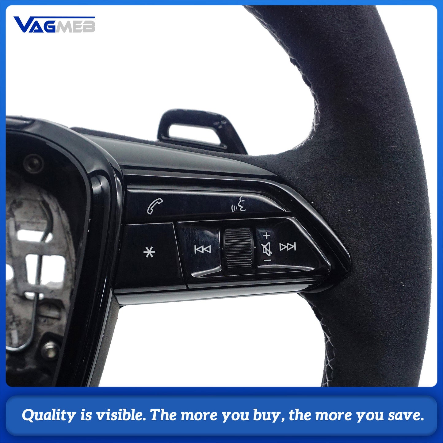 Heated steering wheel For Audi A6 C8 gray stitching multifunctional steering wheel, Car Accessories