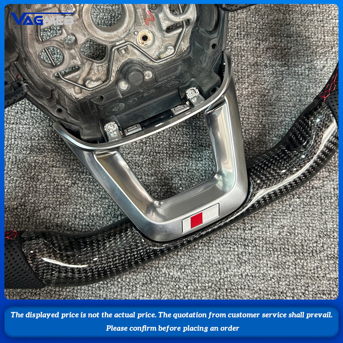 Customized For Audi Q3 Carbon Fiber Semi Perforated Flat Bottomed Sports Steering Wheel Upgrade