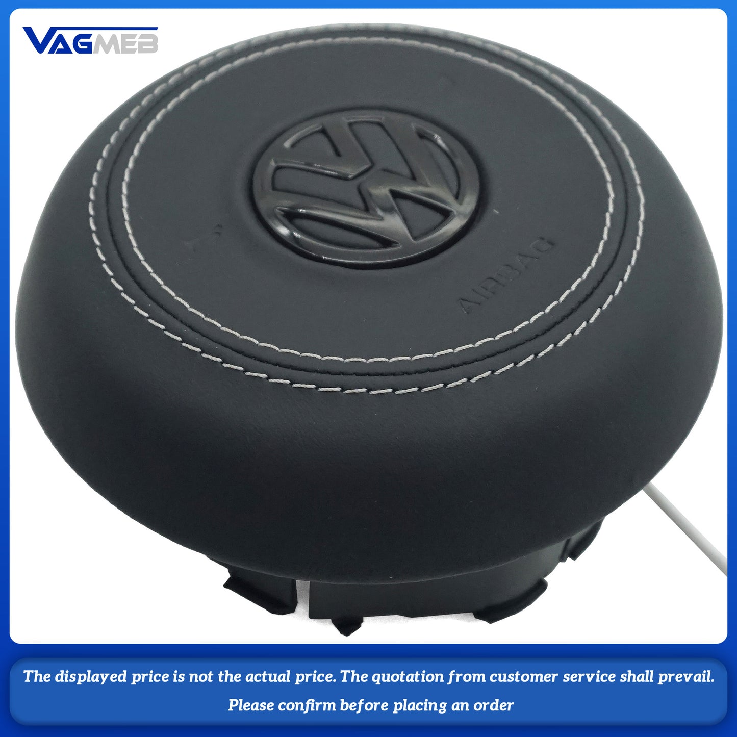 LED Steering wheel airbag cover multifunction Corrigan's line steering wheel For VW Golf MK7 Dermal white thread