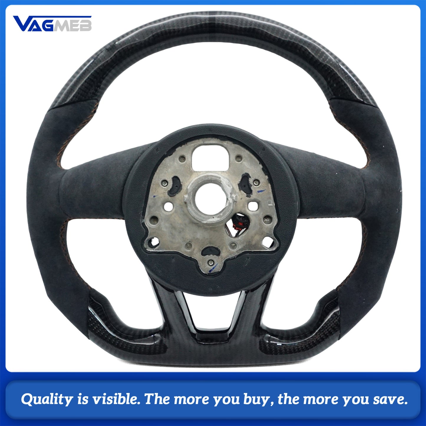 Real carbon fiber car steering wheel suitable for Audi A4B9 With heating function steering wheel
