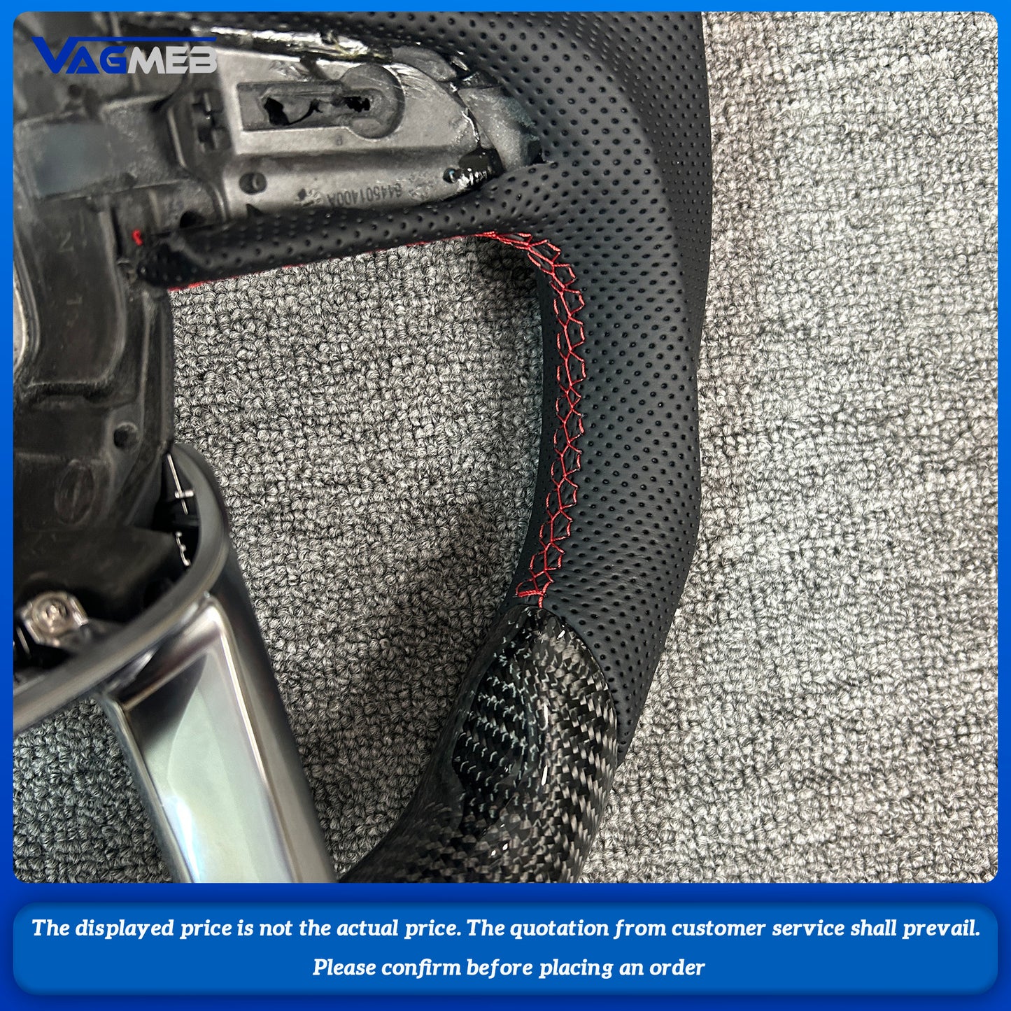 Customized For Audi Q3 Carbon Fiber Semi Perforated Flat Bottomed Sports Steering Wheel Upgrade