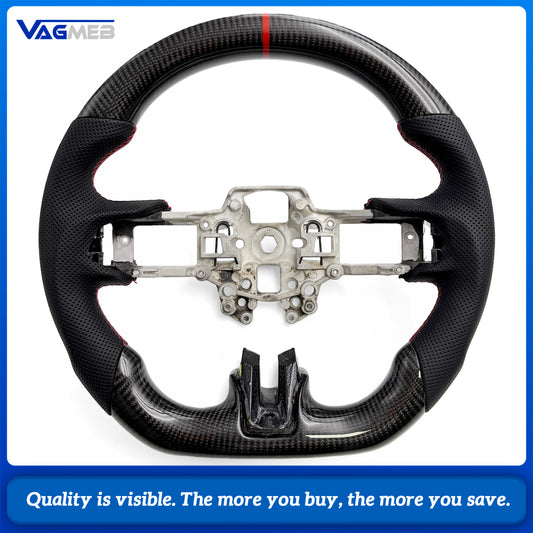 For Ford Mustang 2018 2019 2020 2021 2022 GT350 GT500 Carbon Fiber Look Steering Wheel Car Accessories