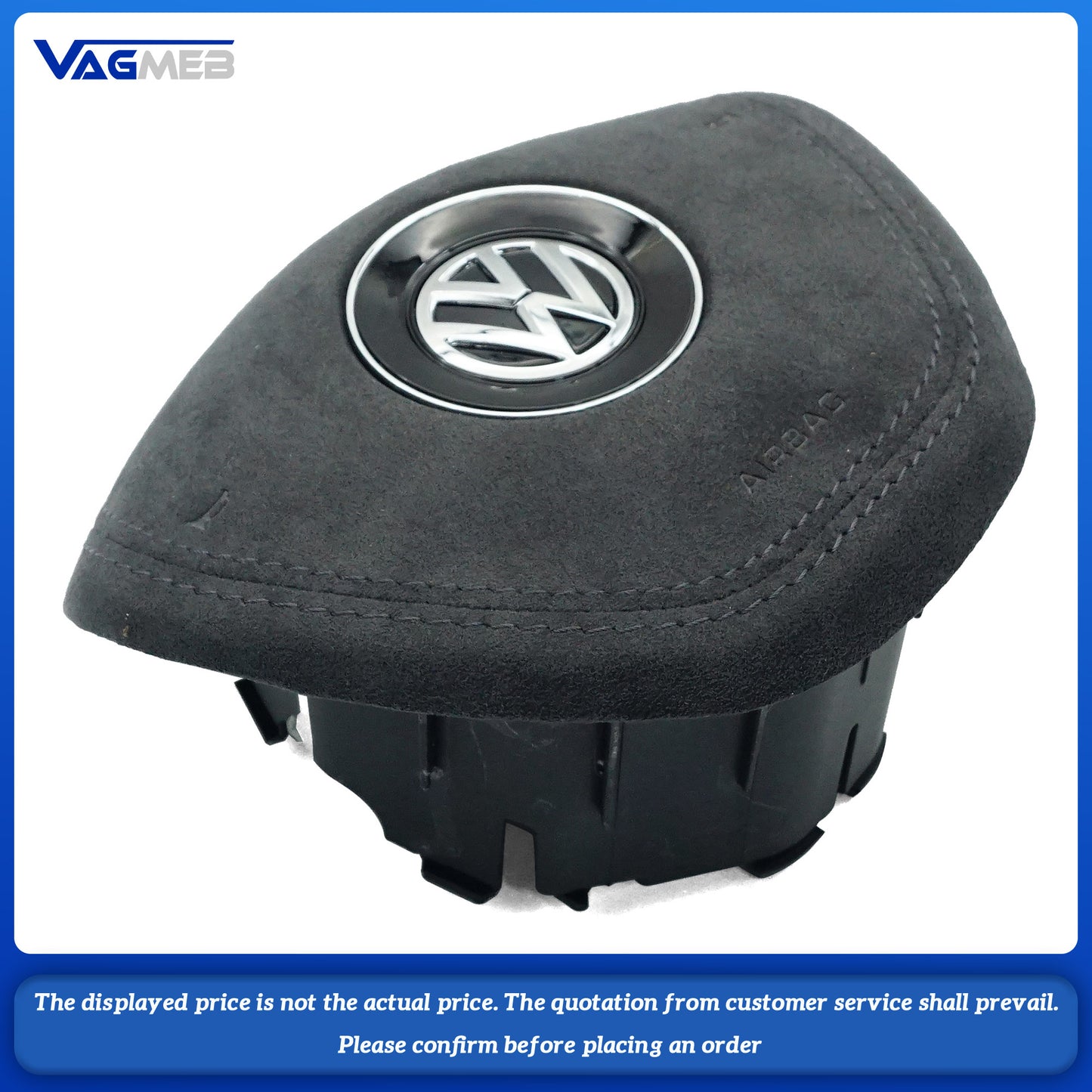 Steering wheel airbag cover multifunction steering wheel For VW Golf MK7 Tawny-striped leather