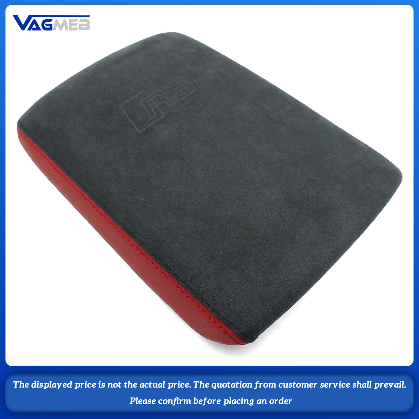Car Armrest Box Leather Protective Cover For Audi A4 B9 Central Control Armrest Decoration Auto Accessories RS LOGO