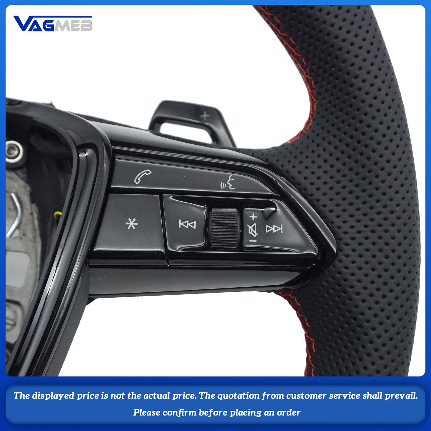For Audi A6 C8 S RS leather sports flat bottomed  With heating function steering wheel with buttons and paddles