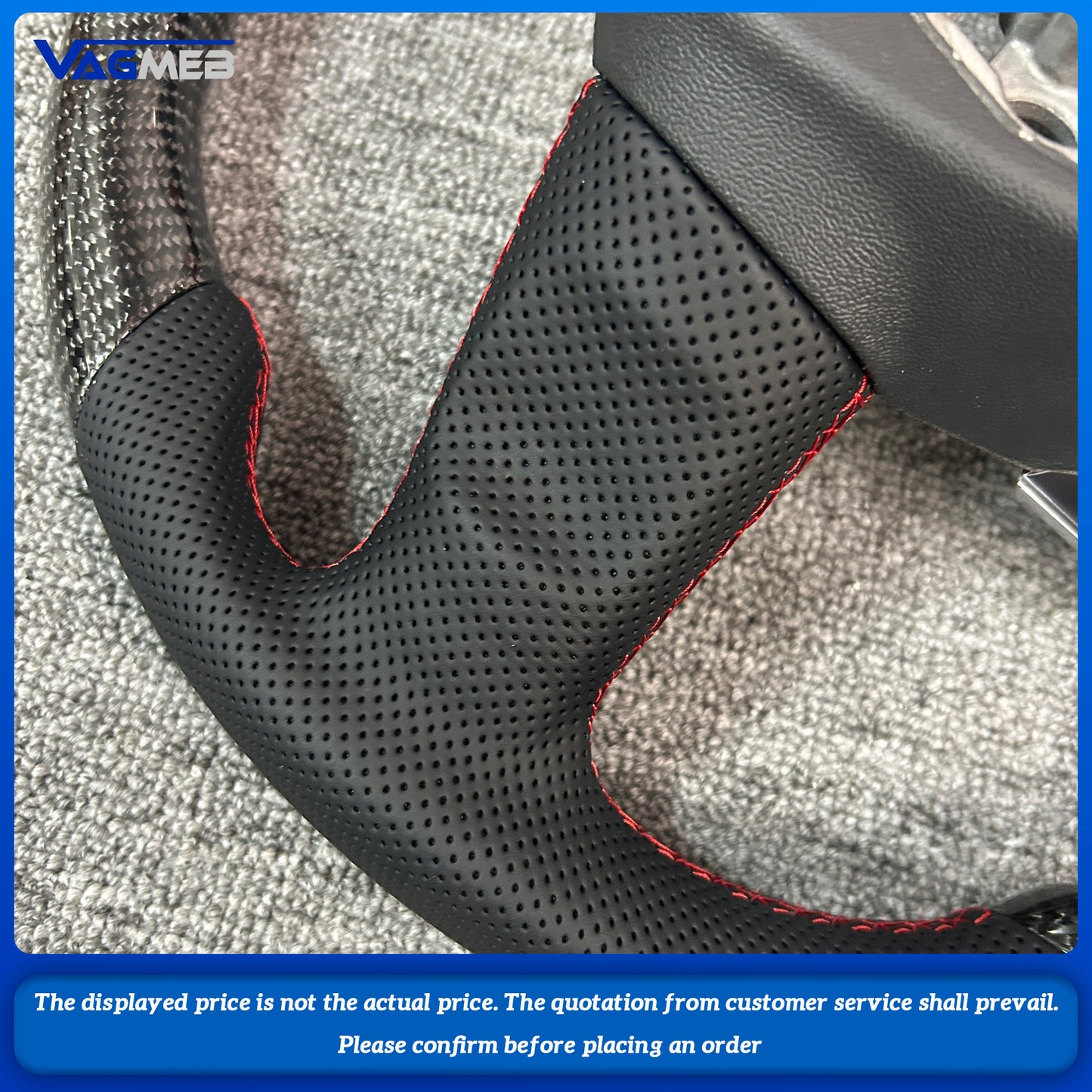 Customized For Audi Q3 Carbon Fiber Semi Perforated Flat Bottomed Sports Steering Wheel Upgrade