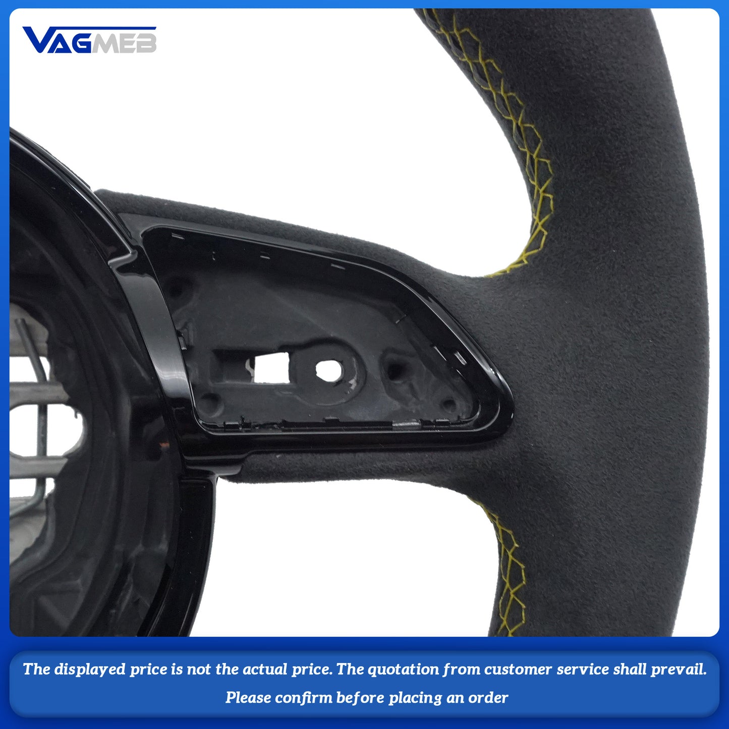 For Audi S logo A6 C7 yellow line steering wheel