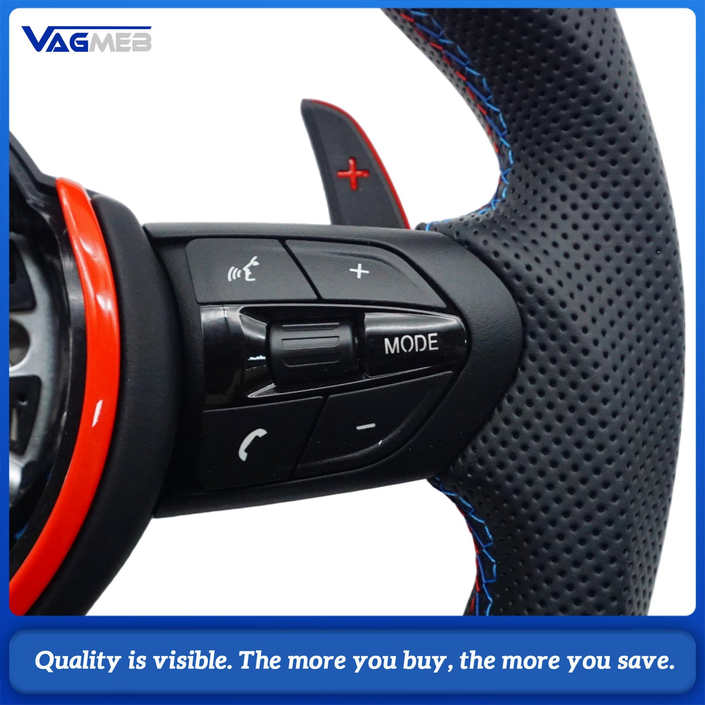 Blue Red M Sport Steering Wheel for BMW F01 F06 F10 F11 F12 F20 F21 F22 F25 F26 F30 F31 F32 F33 F34 F36 M3 F80 M4 F82 M5 F90