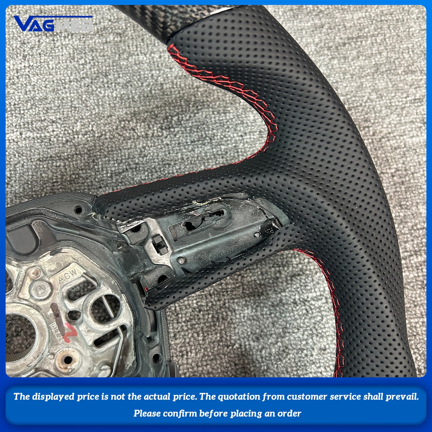 Customized For Audi Q3 Carbon Fiber Semi Perforated Flat Bottomed Sports Steering Wheel Upgrade