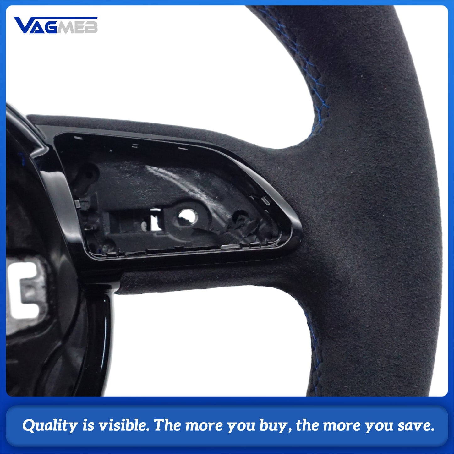Suitable For Audi  A4 B8 customized full Alcantara fabric steering wheel support customization
