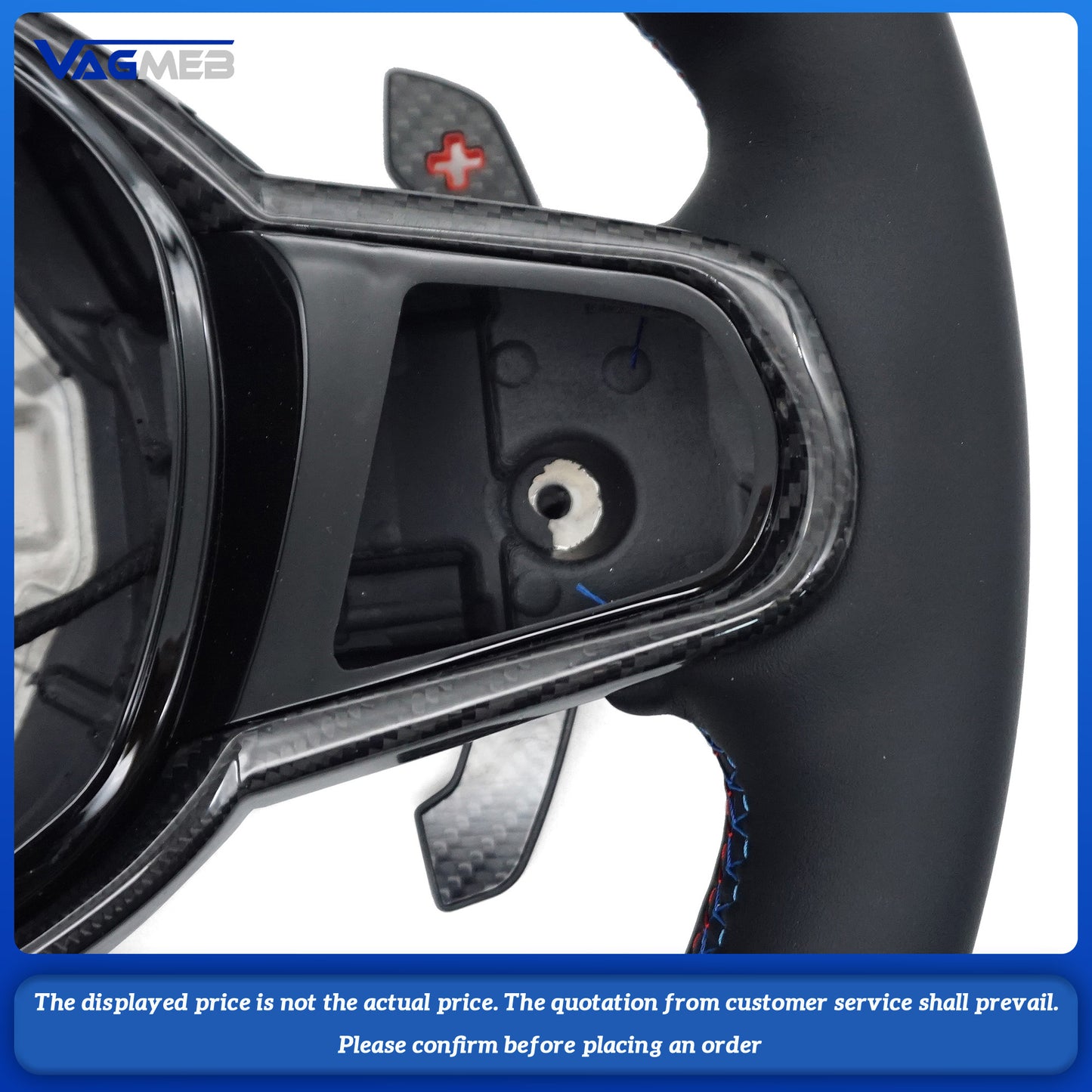 For BMW M4 CS sport steering wheel with vibration M stitching X3 X4 M3 M4 G01 G20 G30 G31 G32 G02 G82 G42 G21 G14 G87 G80