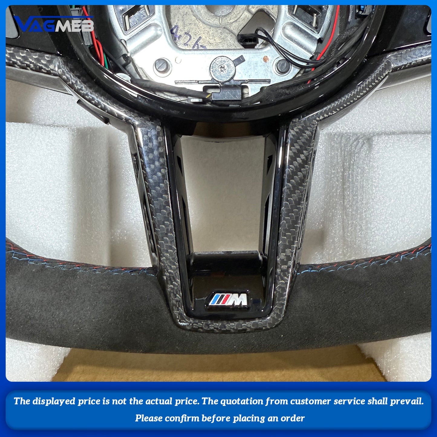 New carbon fiber leather steering wheel with M1 M2 for BMW G20 G30 G01 G02 G05 G06 G07 G08 G11 G12 G14 G15 G16, Car Accessories