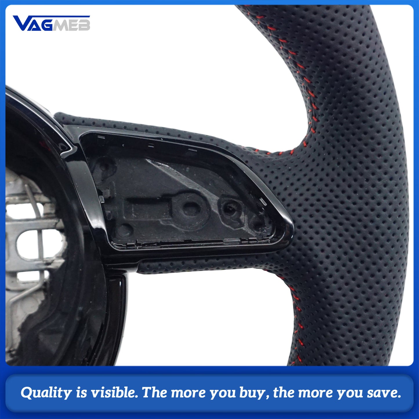 The leather sports flat bottom of the car steering wheel suitable for Audi A6 C7 car accessories