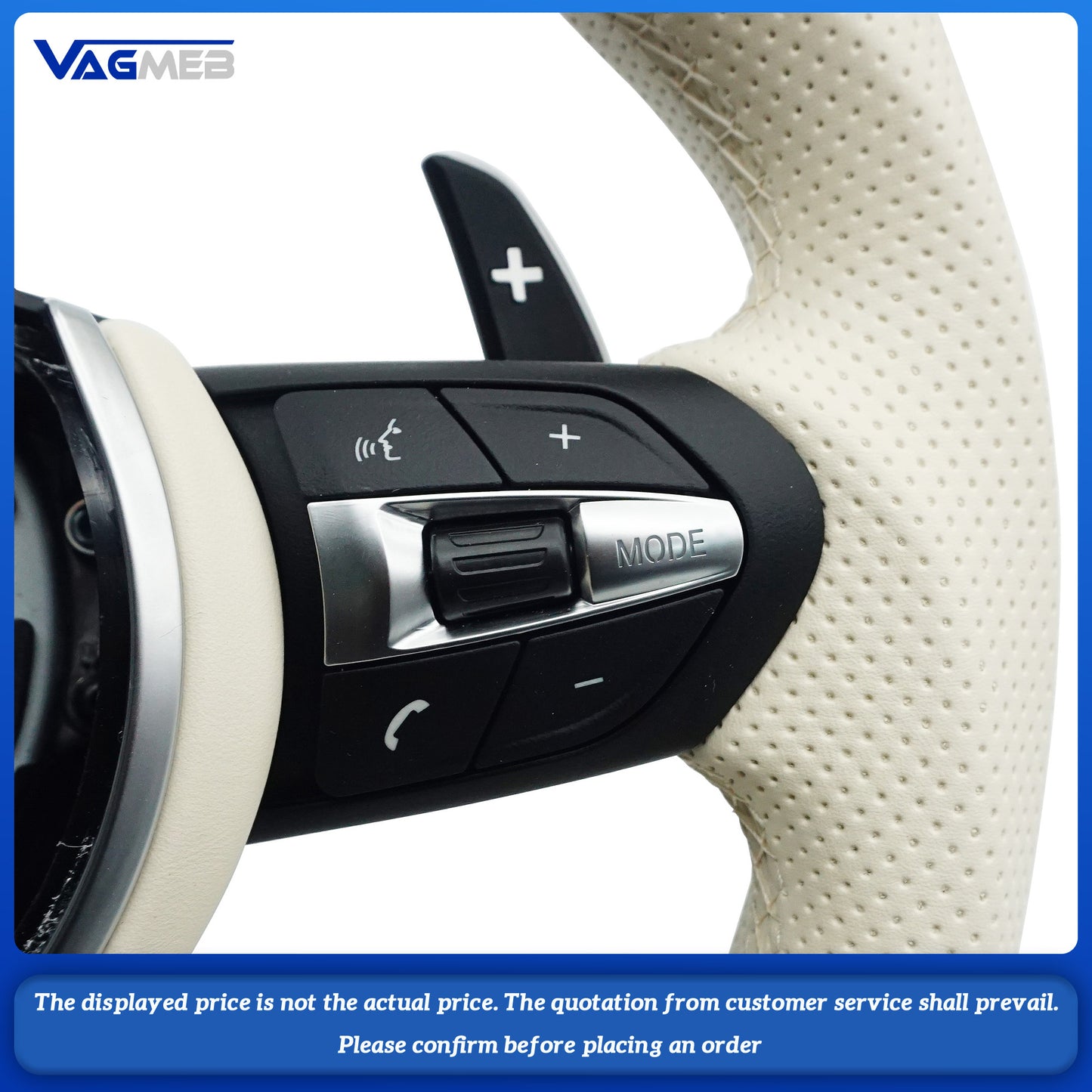 Beige Sports Steering Wheel Fit For BMW F30 F32 F10 F20 F22 F07 F01 E46 E90 M3 M4 M5 M7 3 Series 5 Series Car Accessories