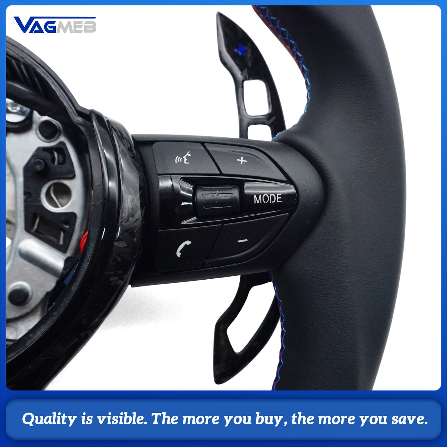 Suitable for BMW X3 X4 X5 M2 M3 M4 M5 M8 F06 F07 F10 F12 F15 F16 F20 F22 F30 F31 Forged carbon fiber leather steering wheel