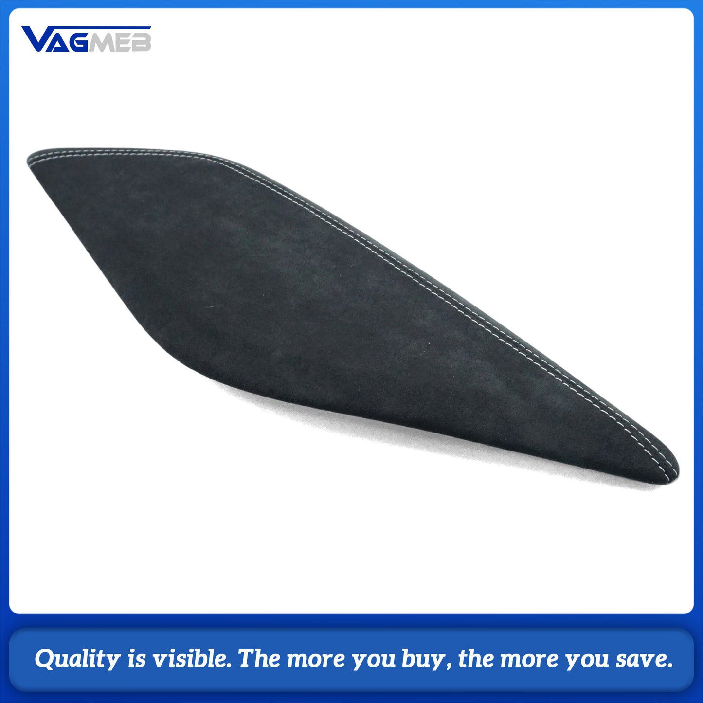 For Audi A6 C7 Interior Side Trim Panel, Alcantara Suede White Stitching, OEM Fit