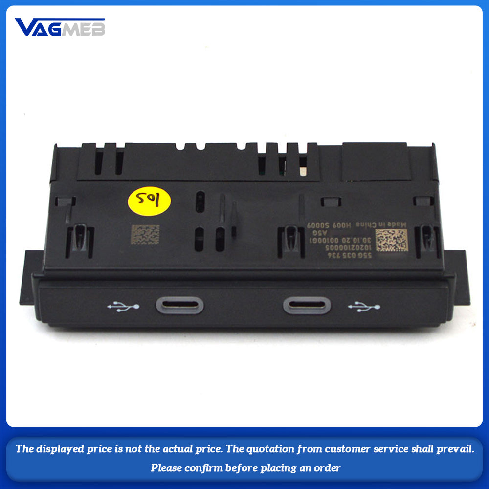 OEM USB Type-C Socket Front Rear USB Adapter For VW Touran Tiguan MK2 2017 2018 dual TYPE-C switches and brackets
