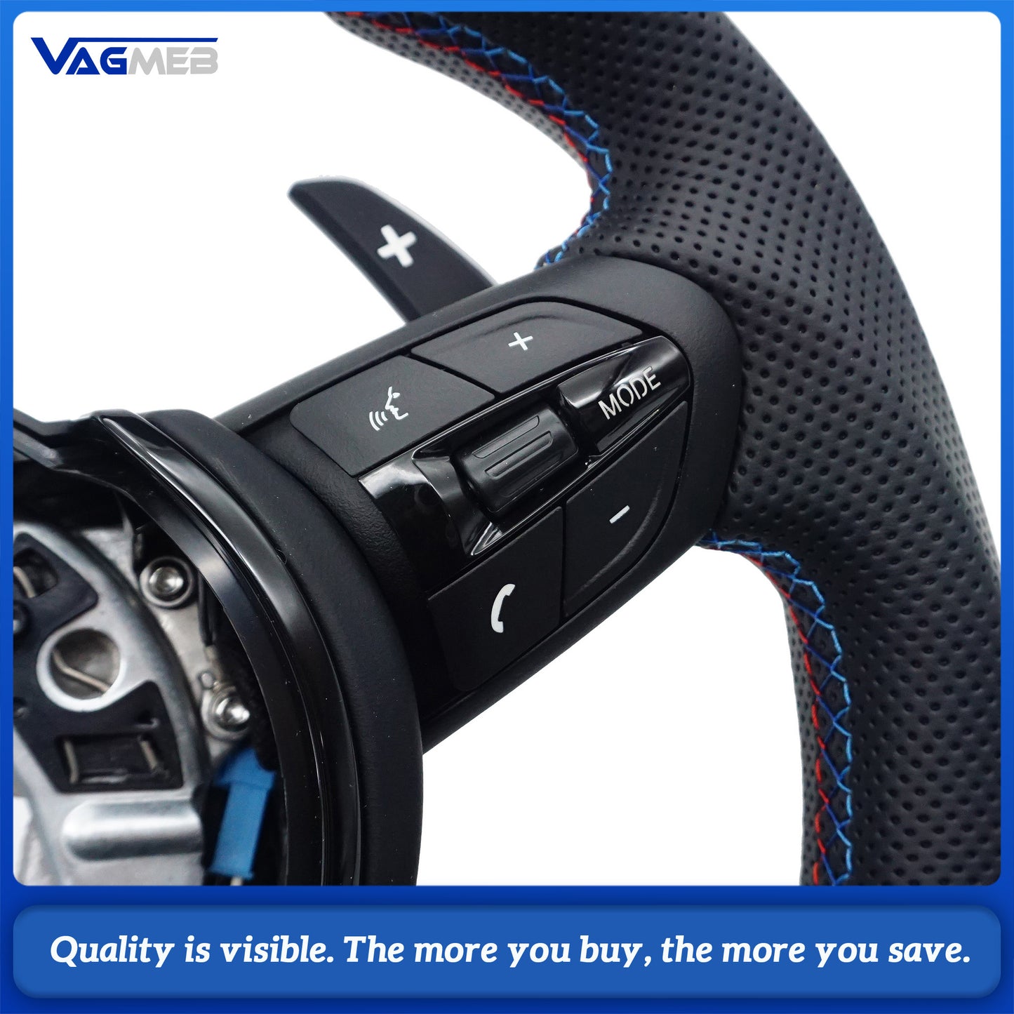 Half Perforated Leather For BMW M3 M5 F10 F11 F12 F13 F20 F21 F22 F25 F30 F31 F32 F33 F34 F36 M Logo Steering Wheel Assembly