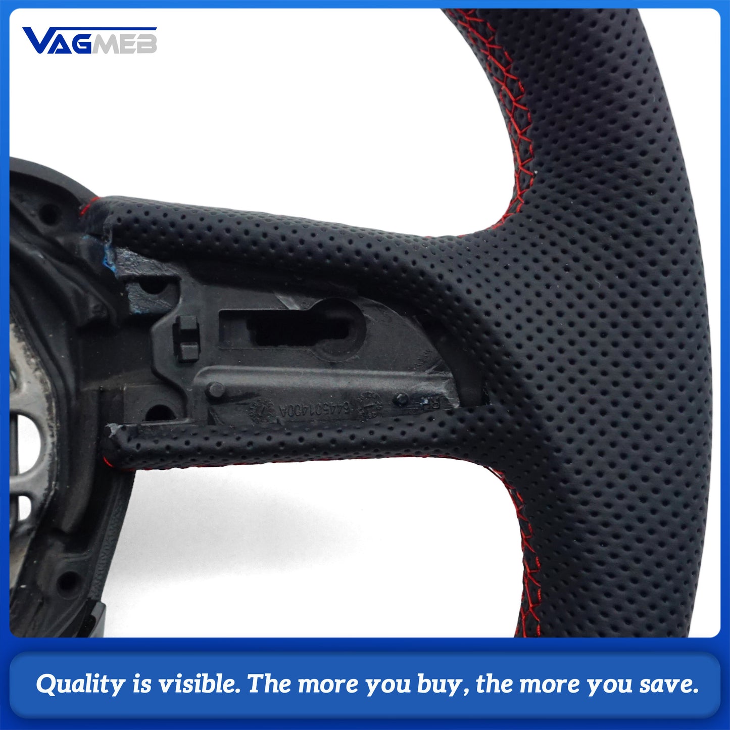 Suitable for Audi Q3 F3 all black perforated leather sports steering wheel, Car Accessories