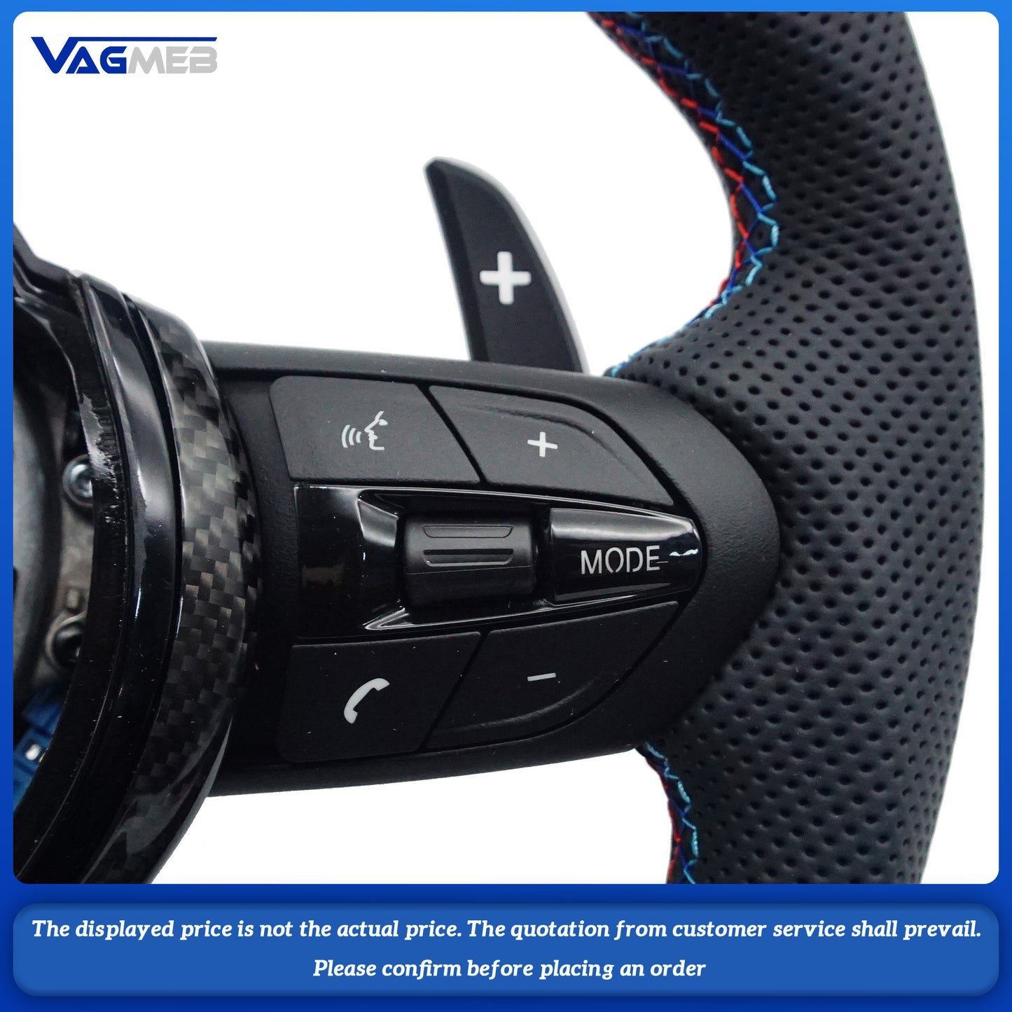 Steering wheel modification suitable for BMW F30 F10 F31 F20 F25 F22 F36 F33 F32 Carbon fiber material customizable color