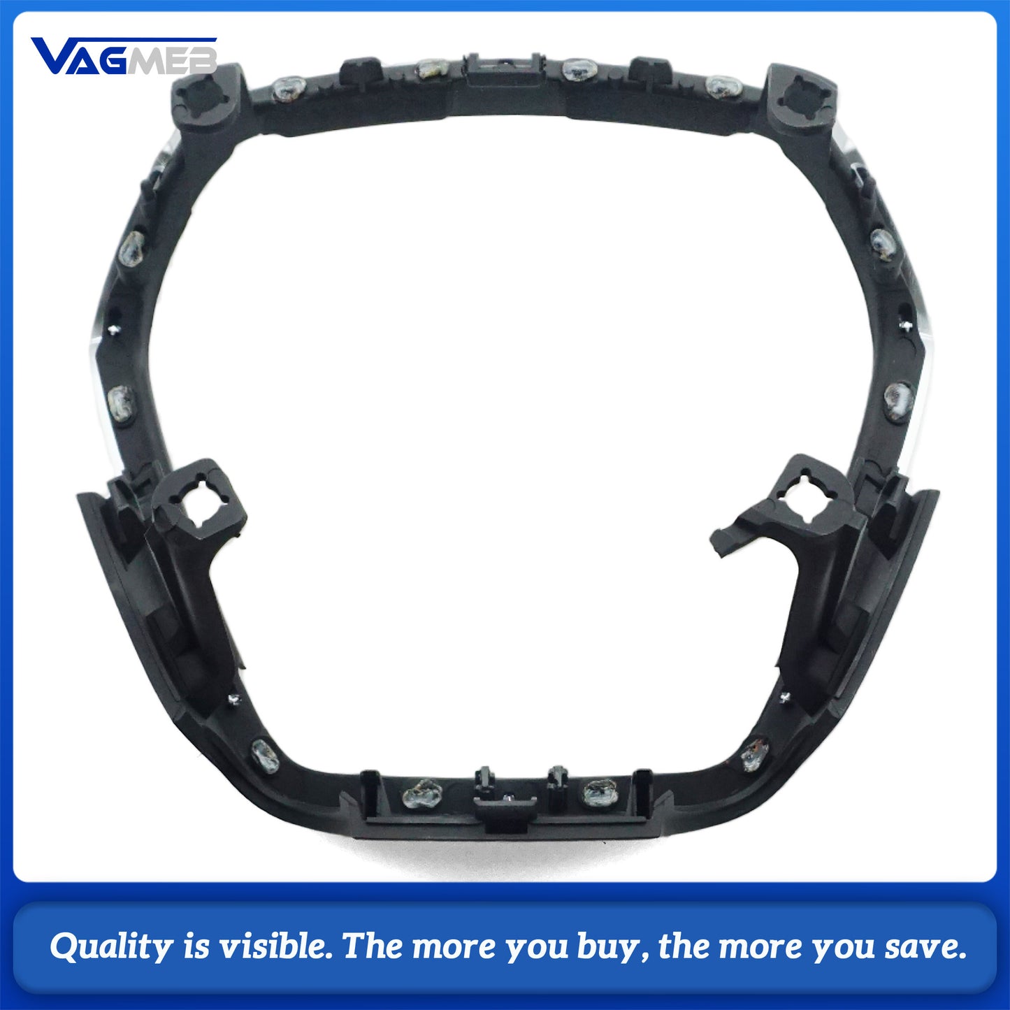 For Audi A6 C8 Airbag Base Trim with Silver Accent, Direct Fit Interior Upgrade