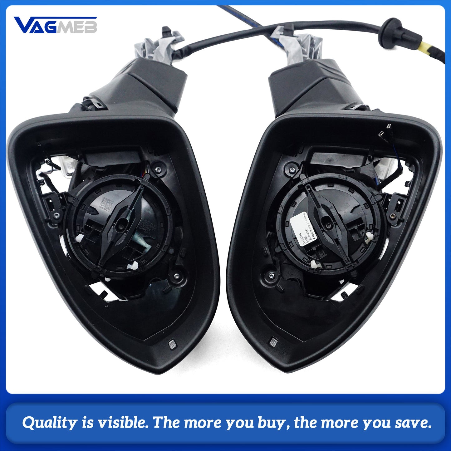 For VW Passat B8 Side Mirror Rear View Electric Folding Mirror UPGRADE KIT(VW Logo Puddle Light with Memory Feature)