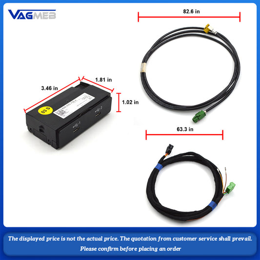 82A 035 736 A for Audi A1 A3 Carplay Switch Two Type-C Dual Type C Auto Phone Charger