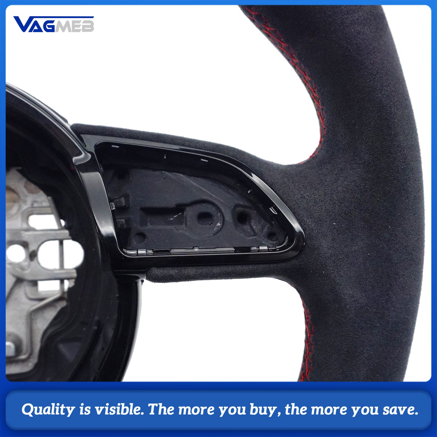 For Audi A6 C7 red striped steering wheel upgrade flat bottomed