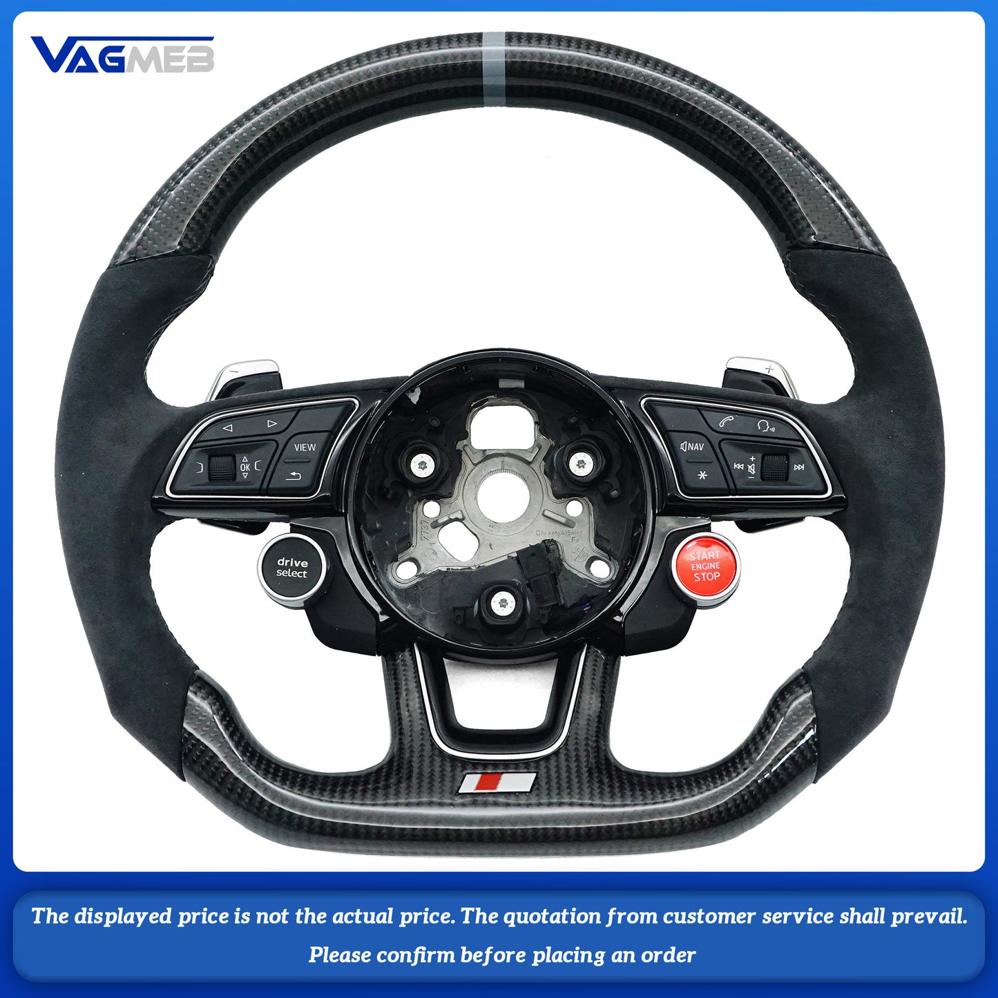 Upgrade Carbon Fiber Leather For Audi A1 A2 A3 A4 A5 A6 A7 S3 RS3 S4 RS4 S5 RS5 S6 RS6 TT TTRS R8 Customized Steering Wheel