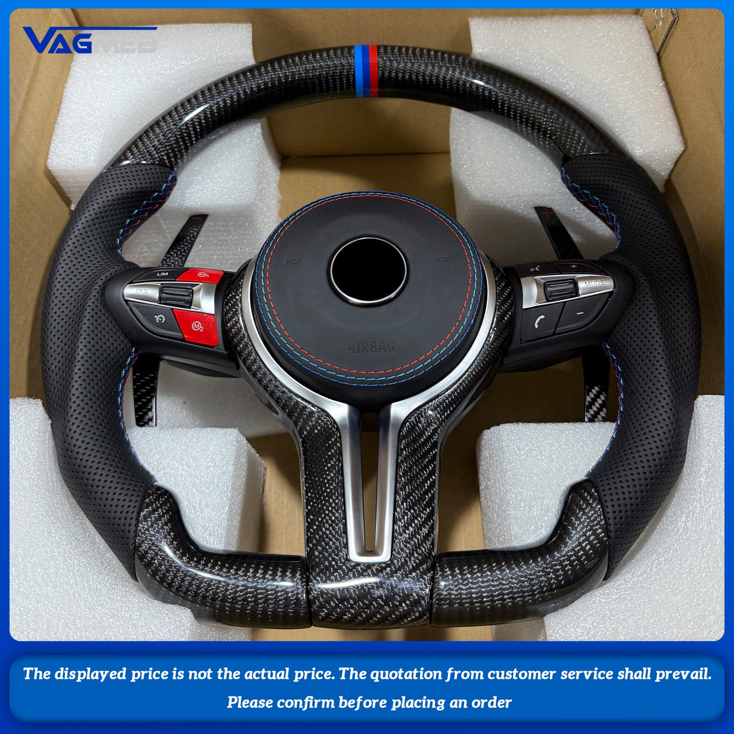 Carbon Fiber Steering Wheel For BMWM2 M3 M4 M5 M6 X5M X6M F80 F30 F10 LED Car Steering Wheel