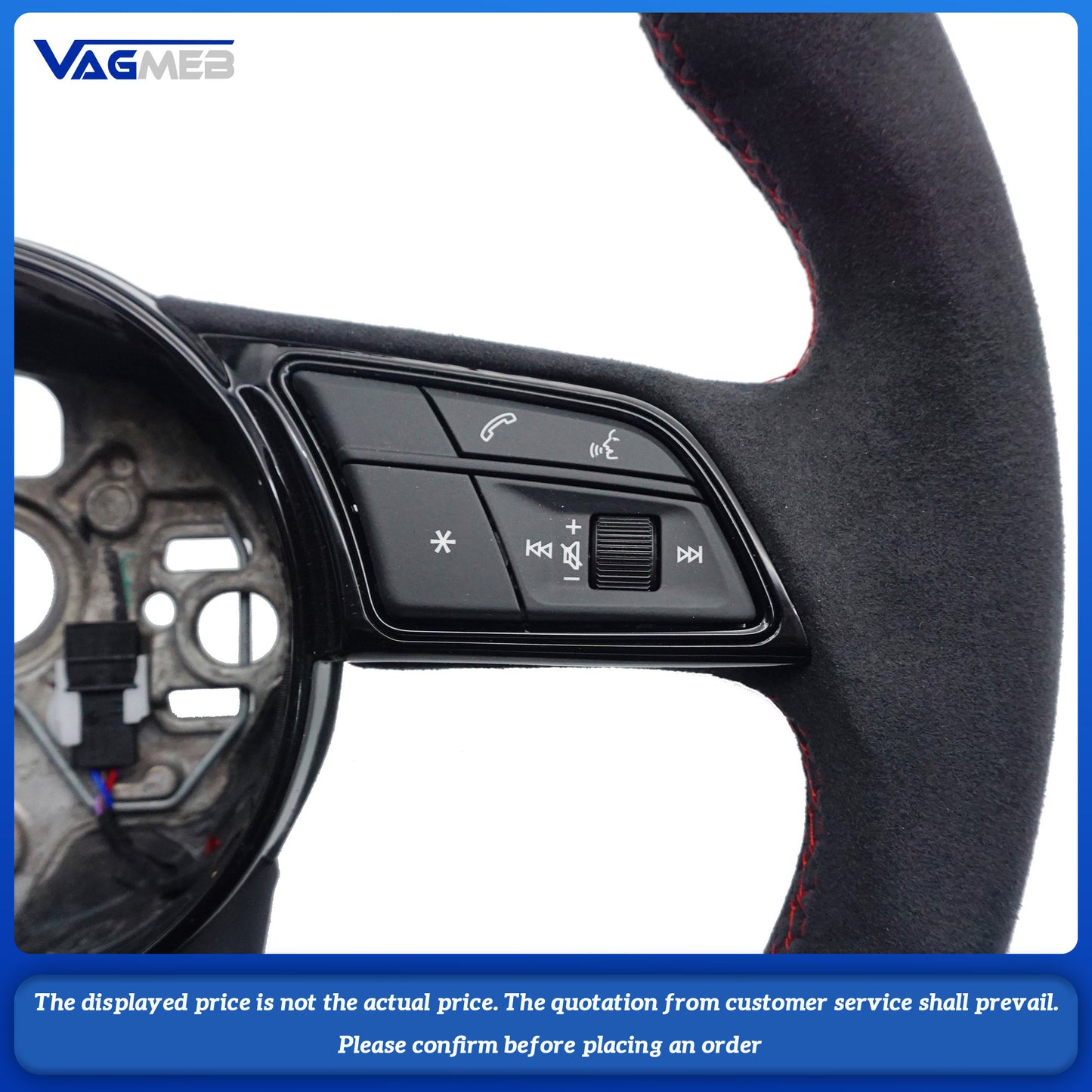 For Audi S RS Sline logo A3 8V A3 8Y custom all alcantara Steering wheel bare plate color can be customized