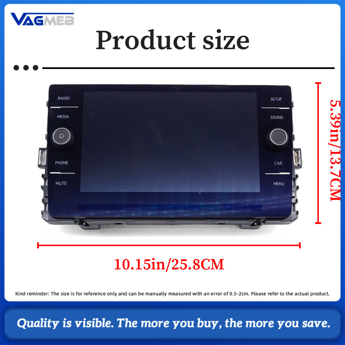 5G6 919 605 8 Glass Touch Screen Display MIB 2.5 Radio Monitor For VW Golf 7 MK7 VII MK7.5 Passat B8