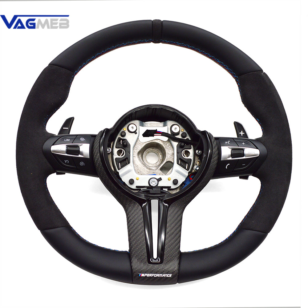 For BMW F30 F10 F20 F22/23/44/F32/F33/36 Full Alcantara Carbon Fiber MultiFunctional Steering Wheel Assembly