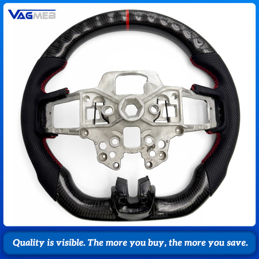 For Ford Mustang 2018 2019 2020 2021 2022 GT350 GT500 Carbon Fiber Look Steering Wheel Car Accessories