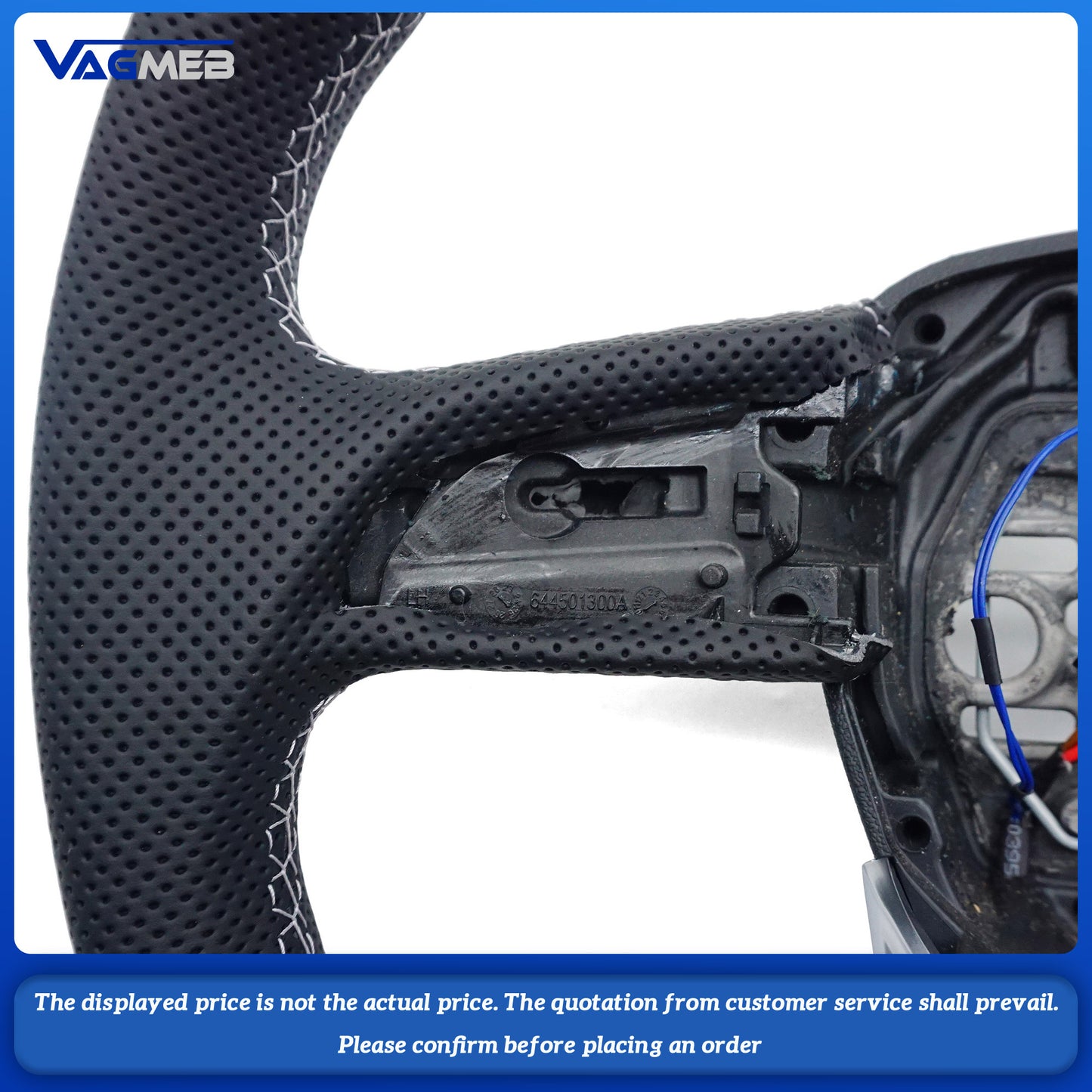 For Audi S RS Sline logo Q3  custom Leather semi-perforated steering wheel with heating