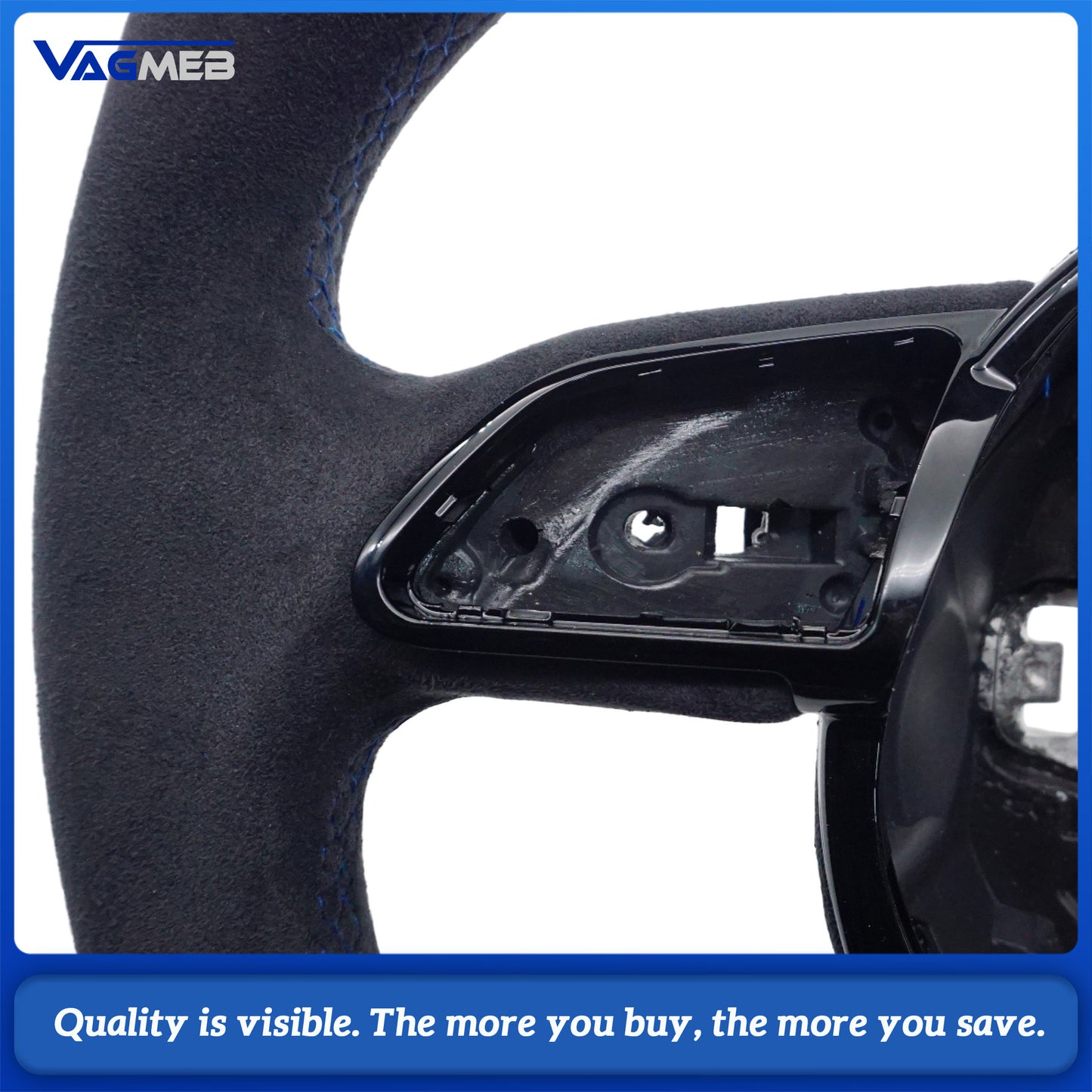 Suitable For Audi  A4 B8 customized full Alcantara fabric steering wheel support customization